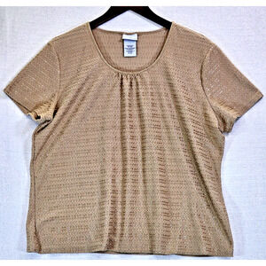 Jaclyn Smith Women's Blouse Short Sleeve Top Stretch Pullover Shirt Size XL